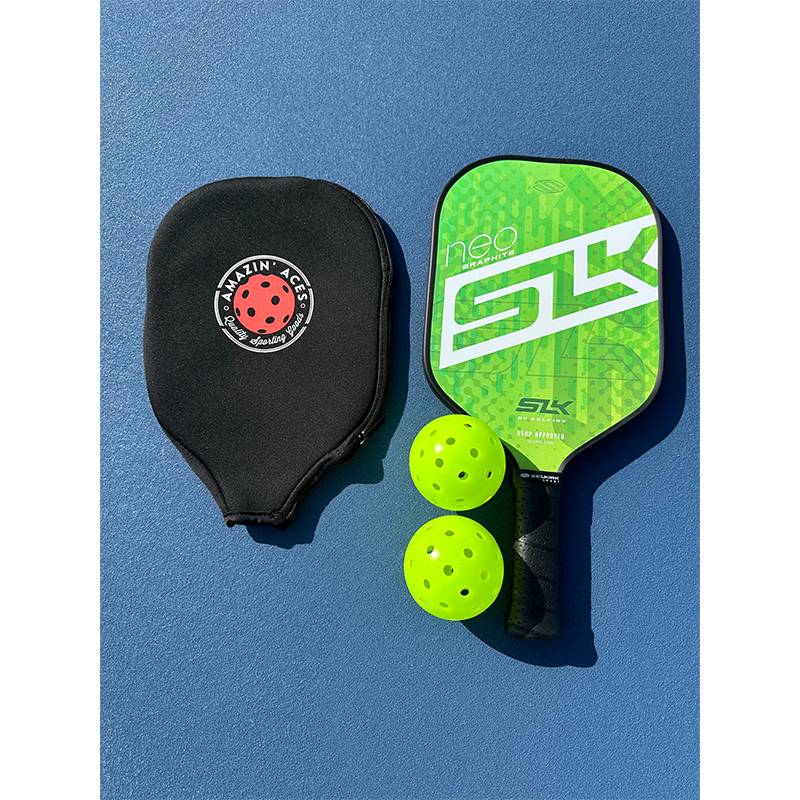 SLK fluorescent green racket+ball set+2 balls